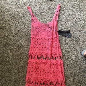 Pink coverup dress with tags! S/M